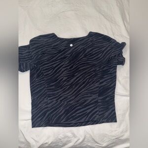 lululemon athletica Black Zebra Print Short Sleeve Top